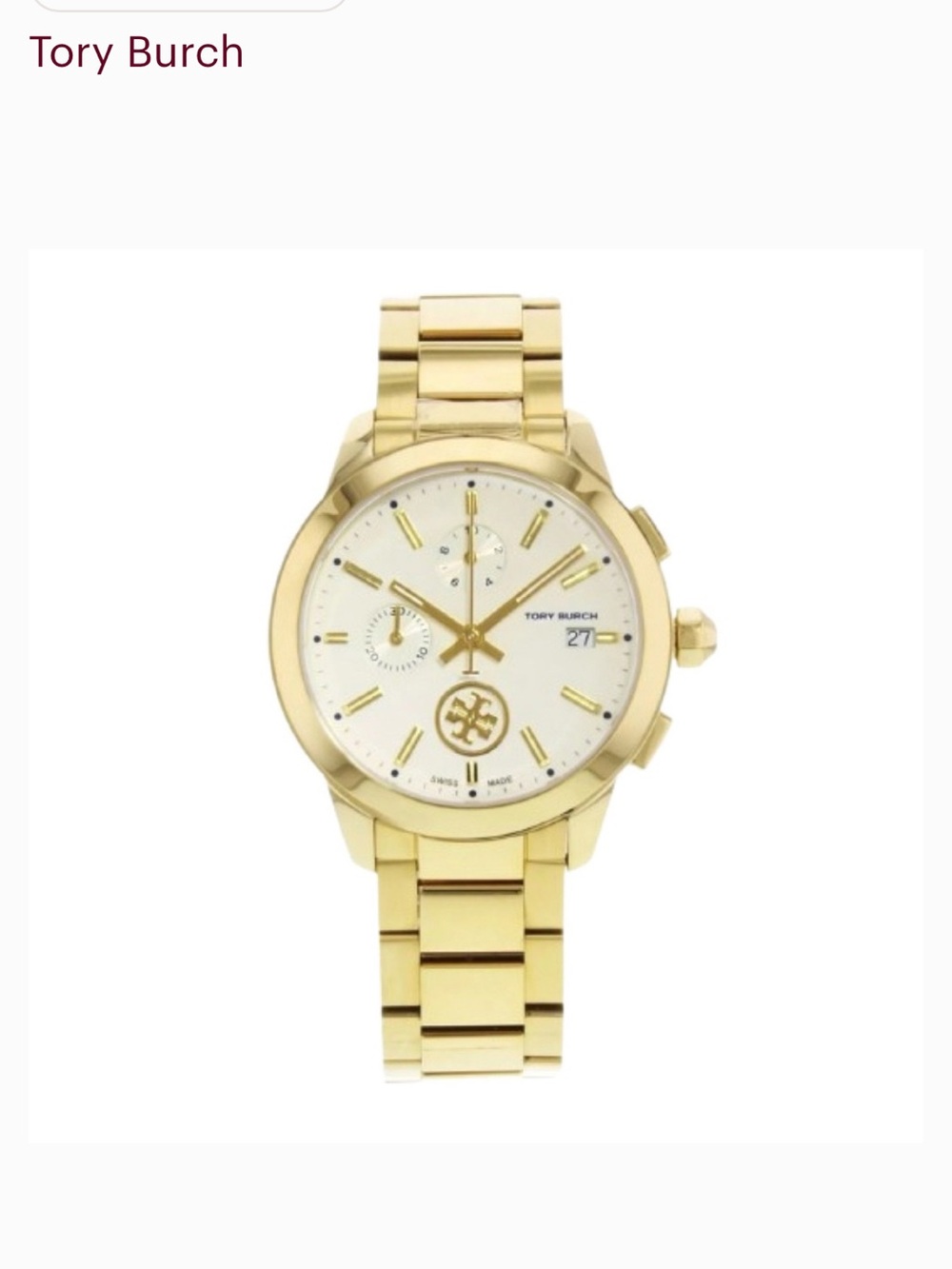 Collins Chronograph Gold Tone Stainless Steel Watch